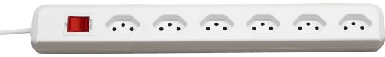 cleverLINE Steckdosenleiste 6-fach 90° weiss 2m H05VV-F 3G1,0 mit Schalter *CH*
- Produktbild