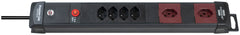 Premium-Line Technik Steckdosenleiste 4+2-fach schwarz/bordeaux 3m H05VV-F 3G1,5 2 Steckdosen mit spezieller 90°- Steckdosenanordnung *CH* - Produktbild