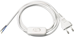 Euro-Anschlusskabel mit Zwischenschalter 1,5m weiss H03VV H2-F 2x0,75 - Produktbild