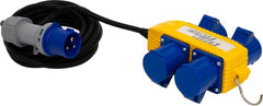 CEE Stromverteiler, 4x CEE 230V/16A, CEE-Stecker 230V/16A, Kabel 10m H07RN-F 3G2,5 schwarz - Produktbild