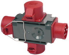 Kreuzverteiler CEE400V/16A 3fach, Stecker CEE + 3x Steckdosen CEE - Produktbild