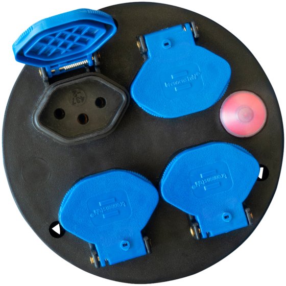 Steckdoseneinsatz-Montageplatte 4-fach IP21 mit Deckel *CH* - Produktbild