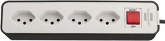 Ecolor Steckdosenleiste 4fach schwarz/weiss 1,5m H05VV-F 3G1,0 mit Schalter *CH* - Produktbild