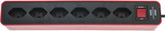 Ecolor Steckdosenleiste 6-fach rot/schwarz 1,5m H05VV-F 3G1,0 mit Schalter *CH* - Produktbild