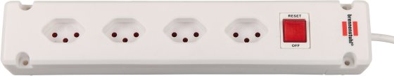 Bremounta Steckdosenleiste 4-fach weiss 3m H05VV-F, 3G1,0 mit Schalter *CH* - Produktbild