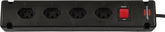 Bremounta Steckdosenleiste 4fach schwarz 3m H05VV-F, 3G1,0 mit Schalter *CH* - Produktbild
