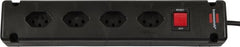 Bremounta Steckdosenleiste 4fach schwarz 3m H05VV-F, 3G1,0 mit Schalter *CH* - Produktbild