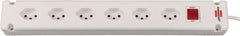 Bremounta Steckdosenleiste 6-fach weiss 3m H05VV-F, 3G1,0 mit Schalter *CH* - Produktbild