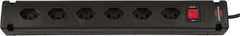 Bremounta Steckdosenleiste 6fach schwarz 3m H05VV-F, 3G1,0 mit Schalter *CH* - Produktbild