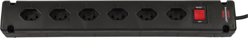 Bremounta Steckdosenleiste 6fach schwarz 3m H05VV-F, 3G1,0 mit Schalter *CH* - Produktbild
