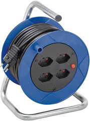 BAT ST 180 Kabelrolle, 4x Steckdose T13, Stecker T12, 15m H05VV-F 3G1,0 schwarz, 32 Stück/Palette - Produktbild