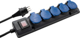 Super-Solid Steckdosenverteiler 5x T13 Steckdosen, T13 Stecker, 5m H07RN-F 3G1,5 anthrazit/blau, IP55 - Produktbild