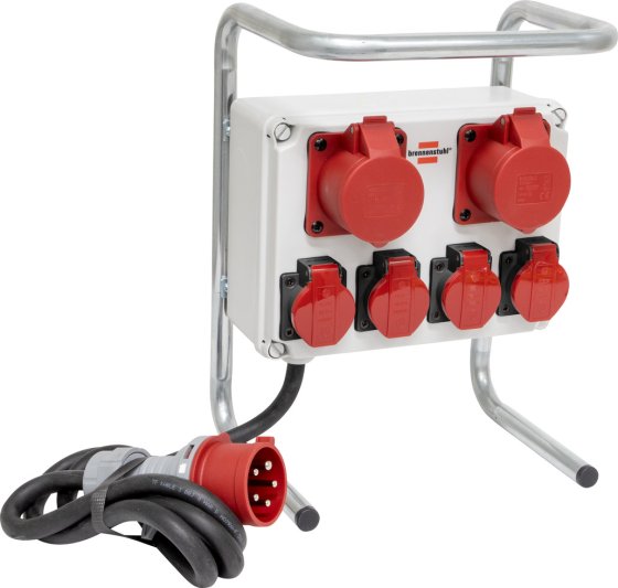 Kompakter Stromverteiler BKV 2/4 G IP44, 2x CEE 5-p 400V/16A (IP44), 4x T25 400V/16A (IP55) *CH* - Produktbild
