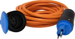 Verlängerungsleitung (Kunststoff-Kabel), T13 Stecker, T13 Kupplung, Kabel 10m AT-N07V3V3-F 3G1.5 orange, CH Stecksystem IP55 - Produktbild