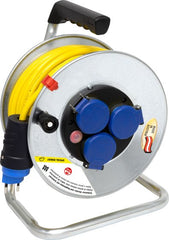 BAT SK 240 Kabelrolle, 3x Steckdose T13, Stecker T13, 25m AT-N07V3V3-F 3G1,5 gelb, CH Stecksystem IP55 - Produktbild