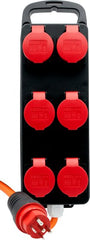 Portabler Stromverteiler BSV P T25/5 400V/16A, 6x T25 Steckdosen, Stecker T25, Kabel 2m N07V3V3 5G2.5 orange *CH*
- Produktbild