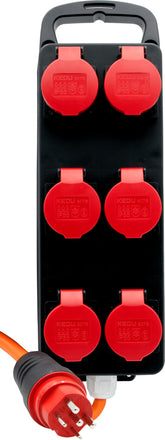 Portabler Stromverteiler BSV P T25/5 400V/16A, 6x T25 Steckdosen, Stecker T25, Kabel 2m N07V3V3 5G2.5 orange *CH*
- Produktbild