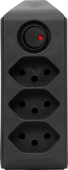 cleverLINE Abzweigstecker 3-fach schwarz mit Schalter, drehbar bis 300° mit Aufhänger *CH* - Produktansicht
