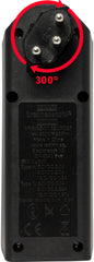 cleverLINE Abzweigstecker 2-fach schwarz mit USB Typ-A und Typ-C, drehbar bis 300° mit Aufhänger *CH* - Produktansicht