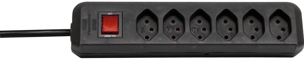 cleverLINE Steckdosenleiste 6-fach schwarz 3m H05VV-F 3G1,0 mit Schalter *CH* - Produktbild