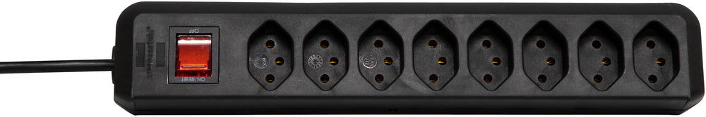 cleverLINE Steckdosenleiste 8-fach schwarz 5m H05VV-F 3G1,0 mit Schalter *CH* - Produktbild