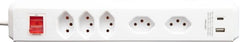 cleverLINE Steckdosenleiste mit Schalter, 3+2-fach weiss mit USB Typ-A und USB Typ-C, 3m H05VV-F 3G1.0 *CH* - Produktbild