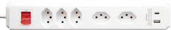 cleverLINE Steckdosenleiste mit Schalter, 3+2-fach weiss mit USB Typ-A und USB Typ-C, 3m H05VV-F 3G1.0 *CH* - Produktbild