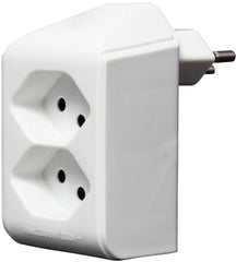cleverLINE Abzweigstecker 2-fach weiss, drehbar bis 300° ohne Aufhänger *CH* - Produktbild