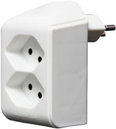 cleverLINE Abzweigstecker 2-fach weiss, drehbar bis 300° ohne Aufhänger *CH* - Produktbild