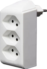 cleverLINE Abzweigstecker 3-fach weiss, drehbar bis 300° ohne Aufhänger *CH* - Produktbild