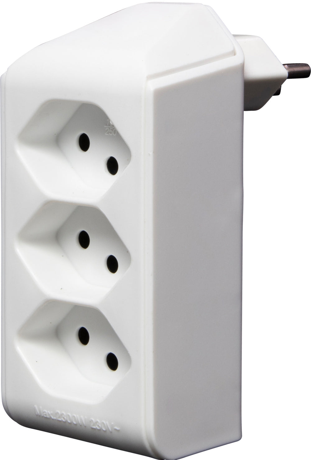 cleverLINE Abzweigstecker 3-fach weiss, drehbar bis 300° ohne Aufhänger *CH* - Produktbild
