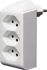 cleverLINE Abzweigstecker 3-fach weiss, drehbar bis 300° ohne Aufhänger *CH* - Produktbild
