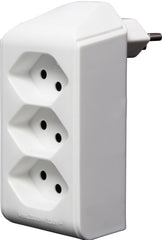 cleverLINE Abzweigstecker 3-fach weiss, drehbar bis 300° ohne Aufhänger *CH* - Produktbild