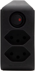 cleverLINE Abzweigstecker 2-fach schwarz mit Schalter, drehbar bis 300° ohne Aufhänger *CH* - Produktansicht