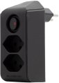 cleverLINE Abzweigstecker 2-fach schwarz mit Schalter, drehbar bis 300° ohne Aufhänger *CH* - Produktbild