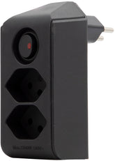 cleverLINE Abzweigstecker 2-fach schwarz mit Schalter, drehbar bis 300° ohne Aufhänger *CH* - Produktbild