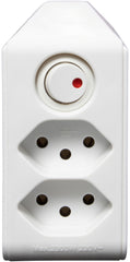 cleverLINE Abzweigstecker 2-fach weiss mit Schalter, drehbar bis 300° ohne Aufhänger *CH* - Produktansicht