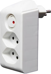 cleverLINE Abzweigstecker 2-fach weiss mit Schalter, drehbar bis 300° ohne Aufhänger *CH* - Produktbild