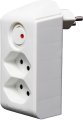 cleverLINE Abzweigstecker 2-fach weiss mit Schalter, drehbar bis 300° ohne Aufhänger *CH* - Produktbild