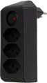 cleverLINE Abzweigstecker 3-fach schwarz mit Schalter, drehbar bis 300° ohne Aufhänger *CH* - Produktbild