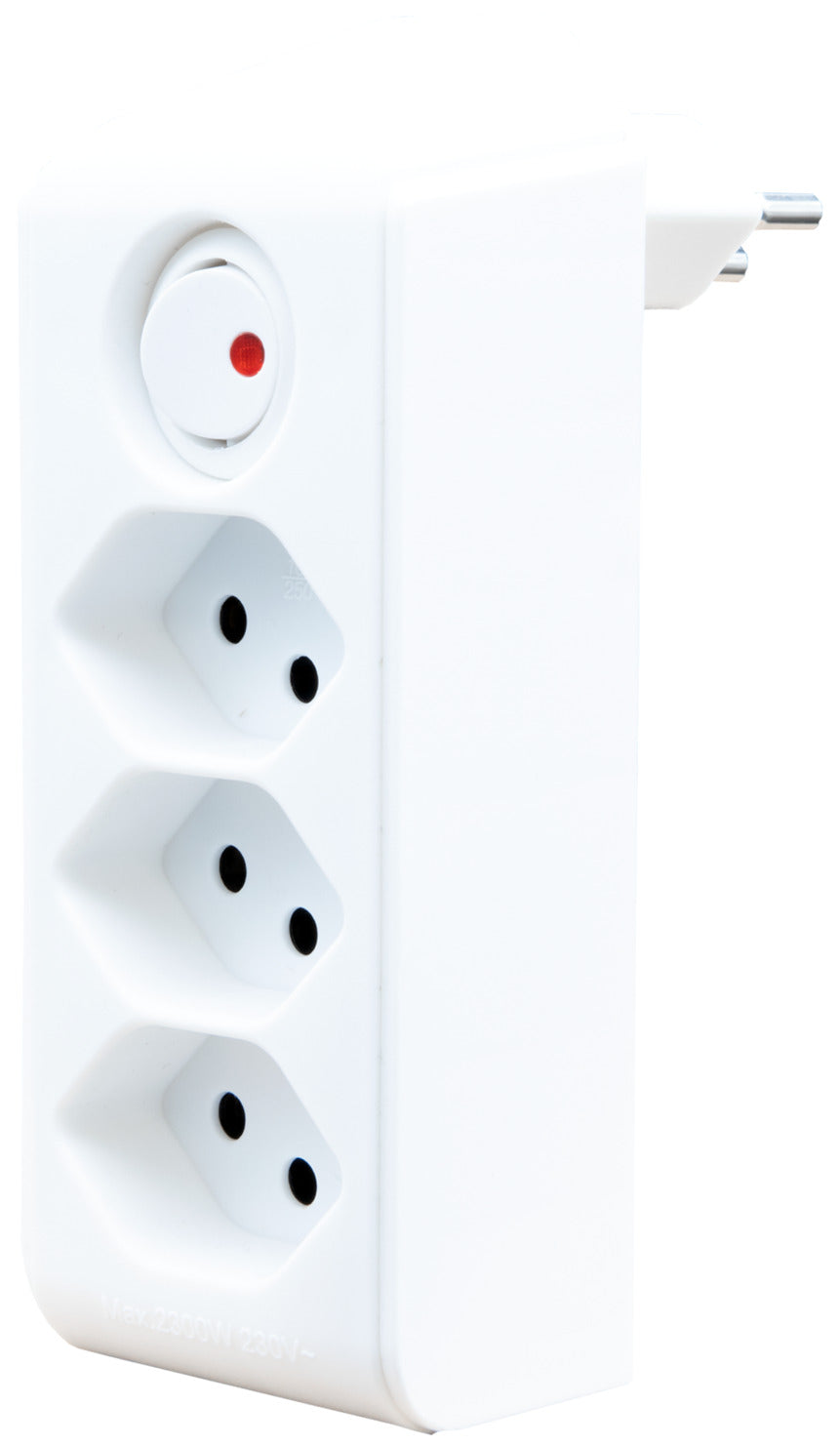 cleverLINE Abzweigstecker 3-fach weiss mit Schalter, drehbar bis 300° ohne Aufhänger *CH* - Produktbild