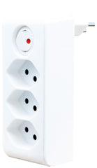 cleverLINE Abzweigstecker 3-fach weiss mit Schalter, drehbar bis 300° ohne Aufhänger *CH* - Produktbild
