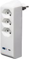 cleverLINE Abzweigstecker 3-fach weiss mit USB Typ-A und USB Typ-C drehbar bis 300° ohne Aufhänger *CH* - Produktbild