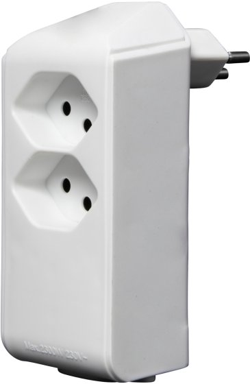cleverLINE Abzweigstecker 2+1 fach weiss, drehbar bis 300° ohne Aufhänger *CH*
- Produktbild