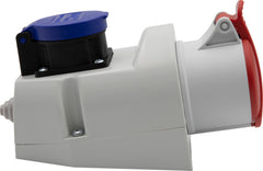Kombi-Wandsteckdose mit CEE 400/16A und T23 3-polig IP44 - Produktansicht