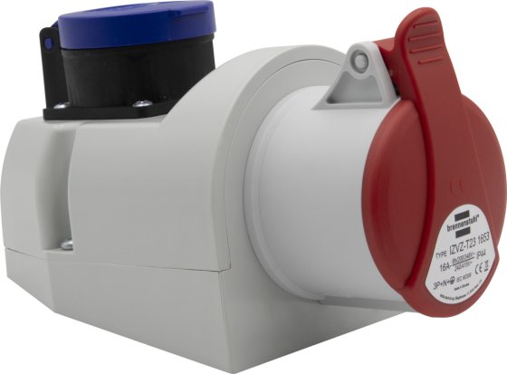 Kombi-Wandsteckdose mit CEE 400/16A und T23 3-polig IP44 - Produktbild