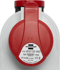 Kombi-Wandsteckdose mit CEE 400V/16A und T25 5-polig IP44 - Produktansicht