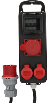 CEE/5 Adapter BSV P LS 400V/32A auf 400V/16A, 1x CEE 16A + 2x T25, CEE 32A Stecker, 1m H07RN-F 5G2,5 schwarz *CH* - Produktbild