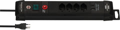 Premium-Line Steckdosenleiste 4-fach mit USB C PD 30W und USB A 18W schwarz 3m H05VV-F 3G1,5 - Produktansicht