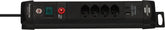 Premium-Line Steckdosenleiste 4-fach mit USB C PD 30W und USB A 18W schwarz 3m H05VV-F 3G1,5 - Produktbild